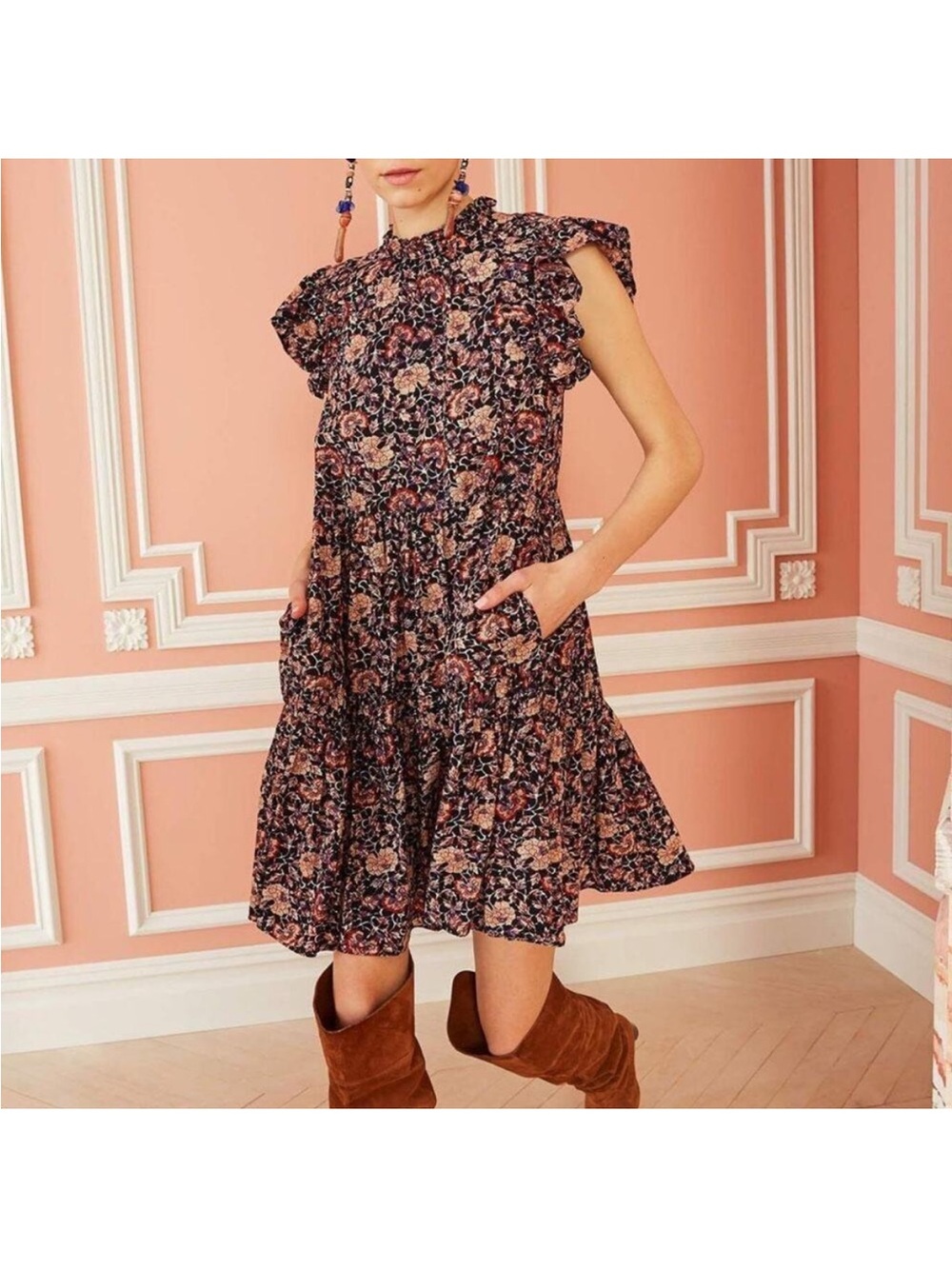 Ulla Johnson Hanna Dress in Floral Midnight